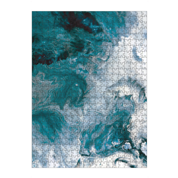 artboxONE Puzzle "Teal Abstract Art" artboxONE - Abstrakt,Marmor - Fluid art,Abstract painting,Teal and white - Bild fluid art