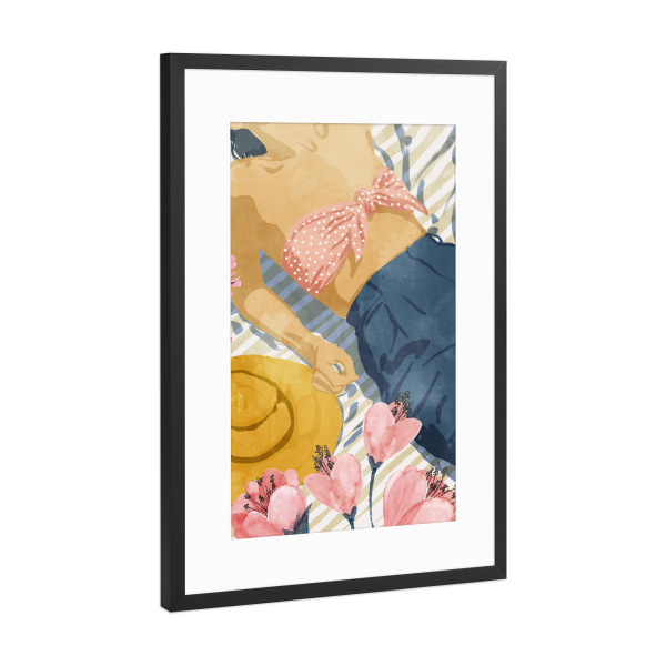 Poster mit Rahmen Schwarz (Metallic) "Beach Vacay" artboxONE - Menschen