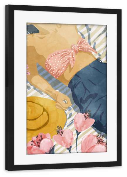 Poster mit Rahmen schwarz "Beach Vacay" artboxONE - Menschen