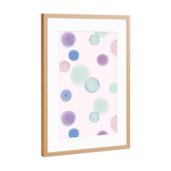 Poster mit Rahmen Kupfer "Drops" artboxONE - Abstrakt - Watercolors,Polka dots,Contemporary