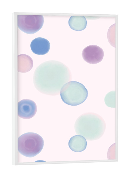 Poster mit weißem Rahmen "Drops" artboxONE - Abstrakt - Watercolors,Polka dots,Contemporary