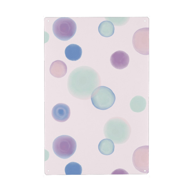 Metall Poster "Drops" artboxONE - Abstrakt - Watercolors,Polka dots,Contemporary - Blechschild