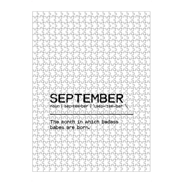 Puzzle Ravensburger "September Quote Badass Babe" artboxONE - Typografie,Schwarzweiß,Lustig