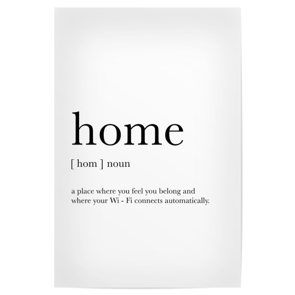 Poster 30x20 cm "Home Definition" artboxONE - Typografie,Schwarzweiß,Lustig