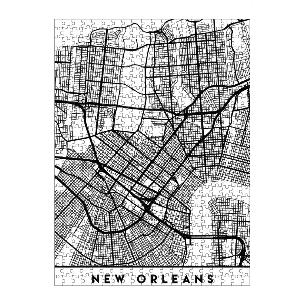artboxONE Puzzle "NEW ORLEANS LOUISIANA CITY MAP" artboxONE - Städte,Reise,Schwarzweiß,Städte / Weitere,Kartografie