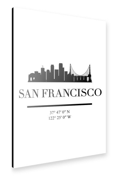 Alu-Dibond "SAN FRANCISCO CALIFORNIA ART" 30x20 cm artboxONE