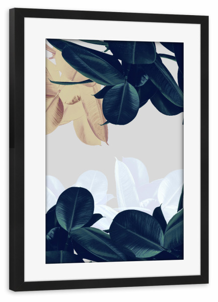 Poster mit Rahmen schwarz "Abstract Botanical Leaves" artboxONE - Natur,Abstrakt - Abstract leaves,Botanical leaves,Botanical,Leaves,Palm leaves