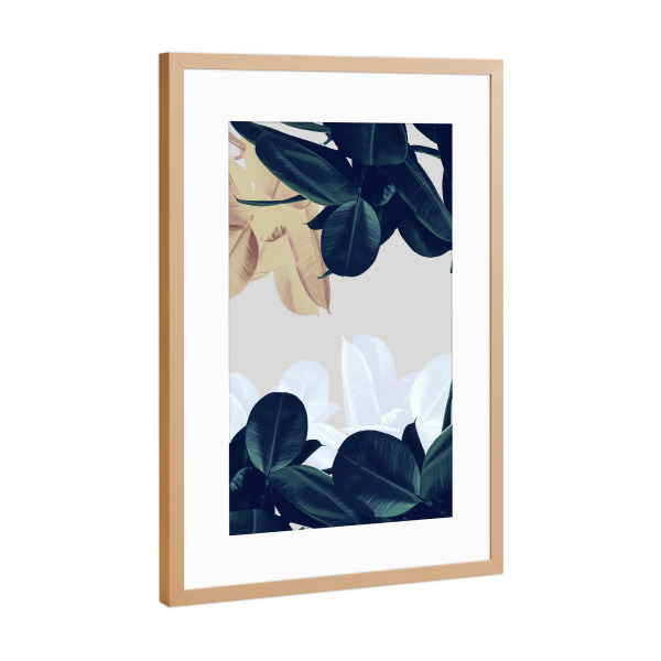 Poster mit Rahmen Kupfer "Abstract Botanical Leaves" artboxONE - Natur,Abstrakt - Abstract leaves,Botanical leaves,Botanical,Leaves,Palm leaves