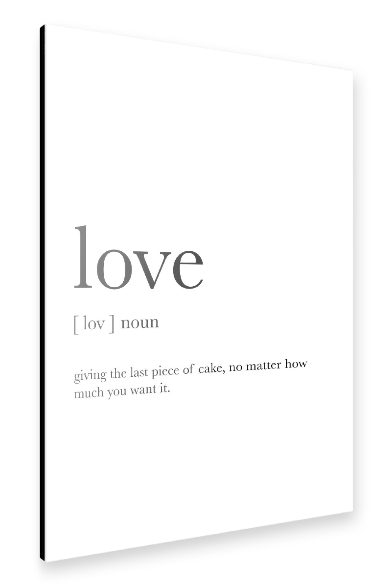 Alu-Dibond "Love Definition" 75x50 cm artboxONE