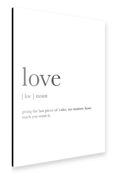 Alu-Dibond "Love Definition" 30x20 cm artboxONE