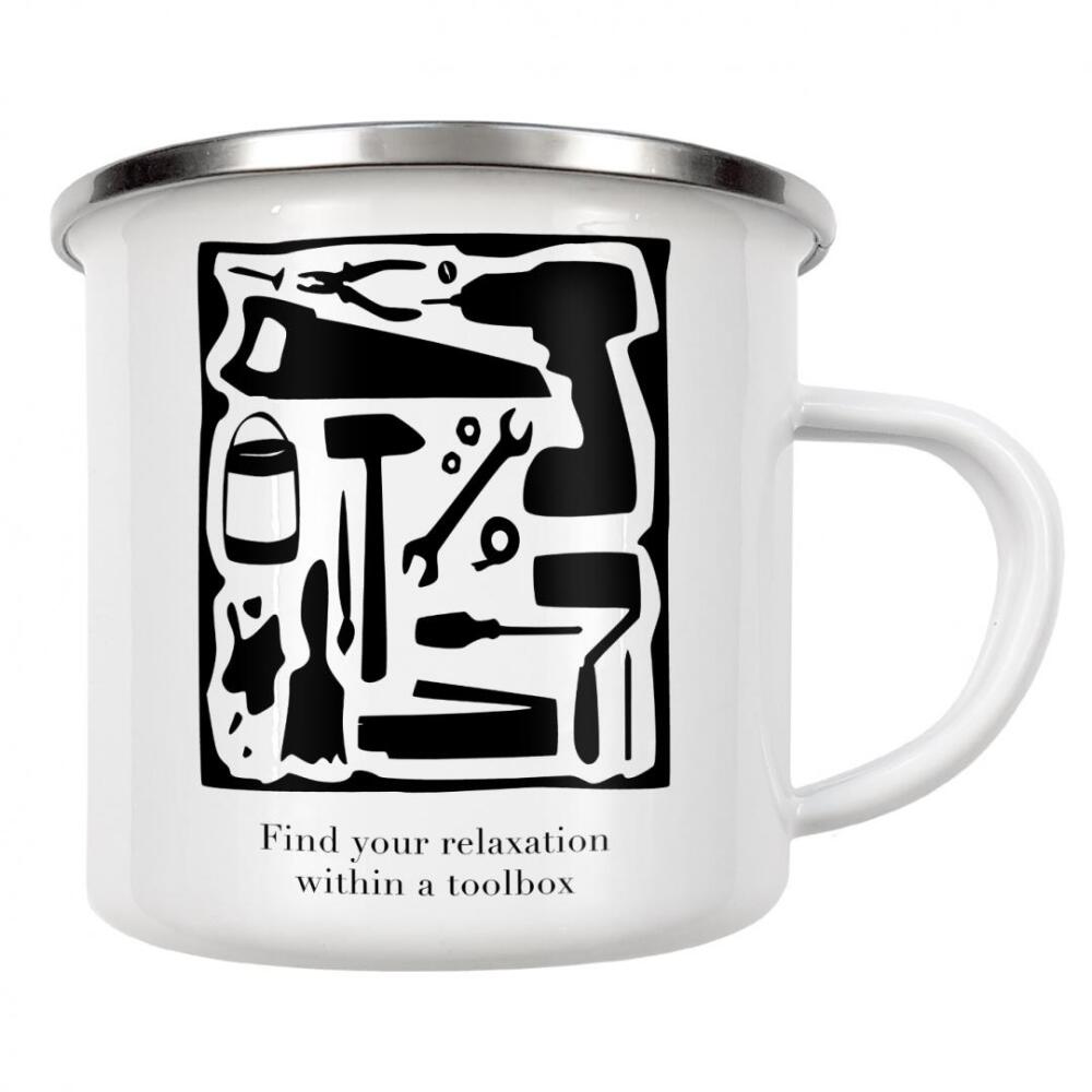 Emaille Tasse "Toolbox" artboxONE - Typografie,Abstrakt,Menschen,Männer