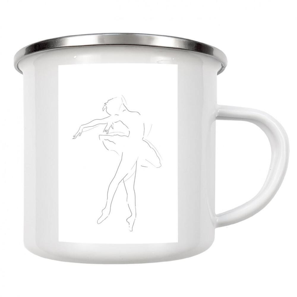 Emaille Tasse "Ballerina in rosa line art" artboxONE - Für Kinder,Abstrakt,Menschen