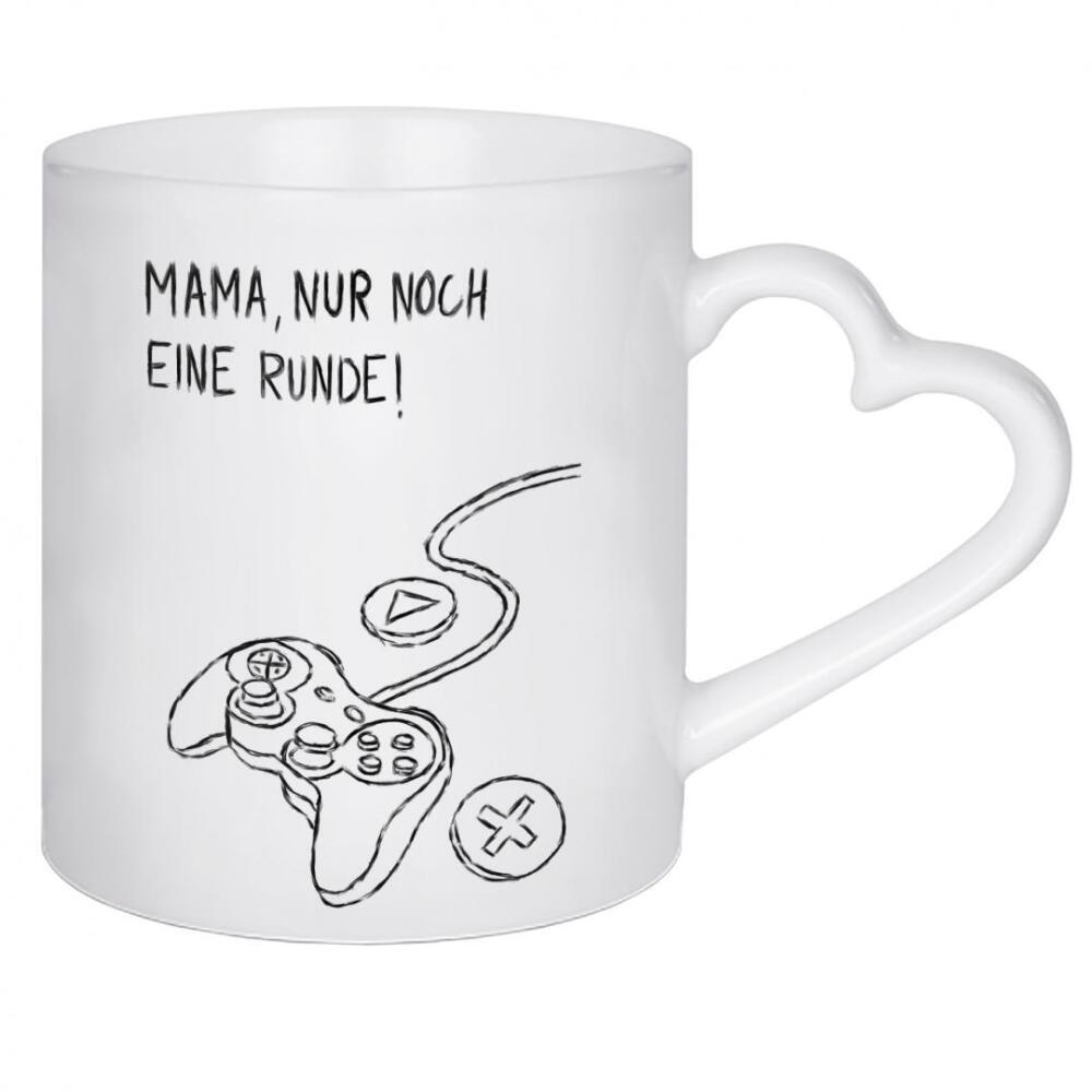 Herztasse "Mama, nur noch eine Runde!" artboxONE - Typografie,Für Kinder,Abstrakt