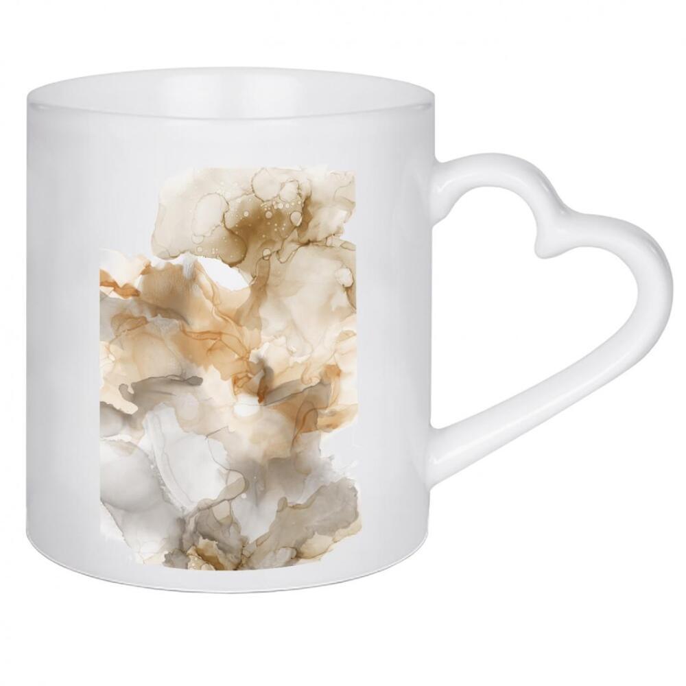 Herztasse "Alcohol paint beige grey" artboxONE - Abstrakt - Alkohol,Paint,Kunst,Abstrakt,Beige,Grau,Marmor,Muster