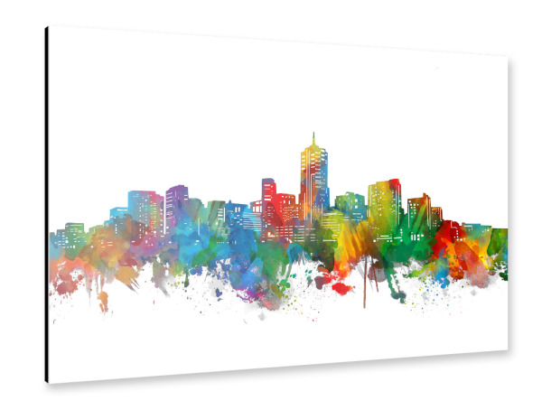 Alu-Dibond "Denver skyline watercolor" 30x20 cm artboxONE