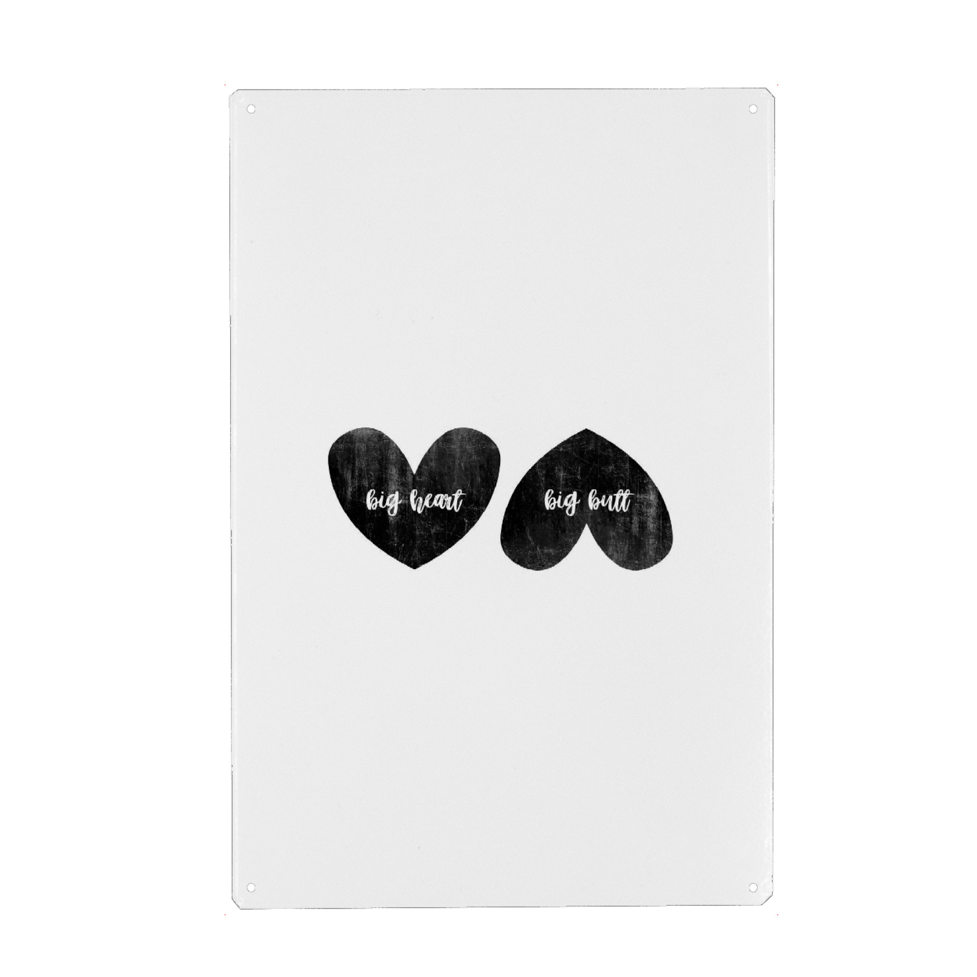 Holzbild "Big Heart Big Butt" artboxONE - Schwarzweiß,Liebe,Lustig - Love,Big heart,Big butt,Heart,Butt