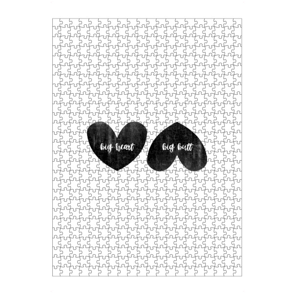 Puzzle Ravensburger "Big Heart Big Butt" artboxONE - Schwarzweiß,Liebe,Lustig - Love,Big heart,Big butt,Heart,Butt - Bild love