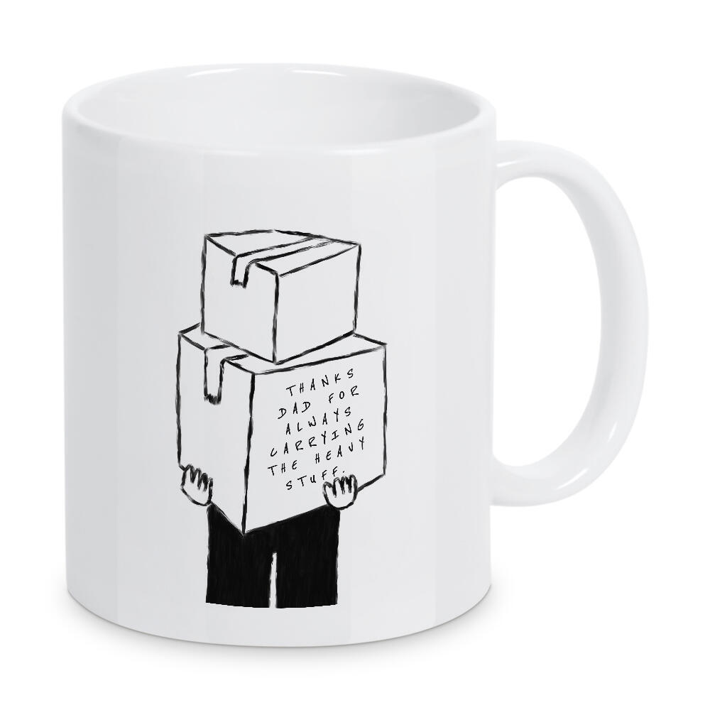 Tasse "Starker Papa" artboxONE - Menschen,Schwarzweiß,Für Papa,Männer - Papa,Stark,Kisten,Schleppen,Umzug,Typo,Typografie,Schwarzweiß