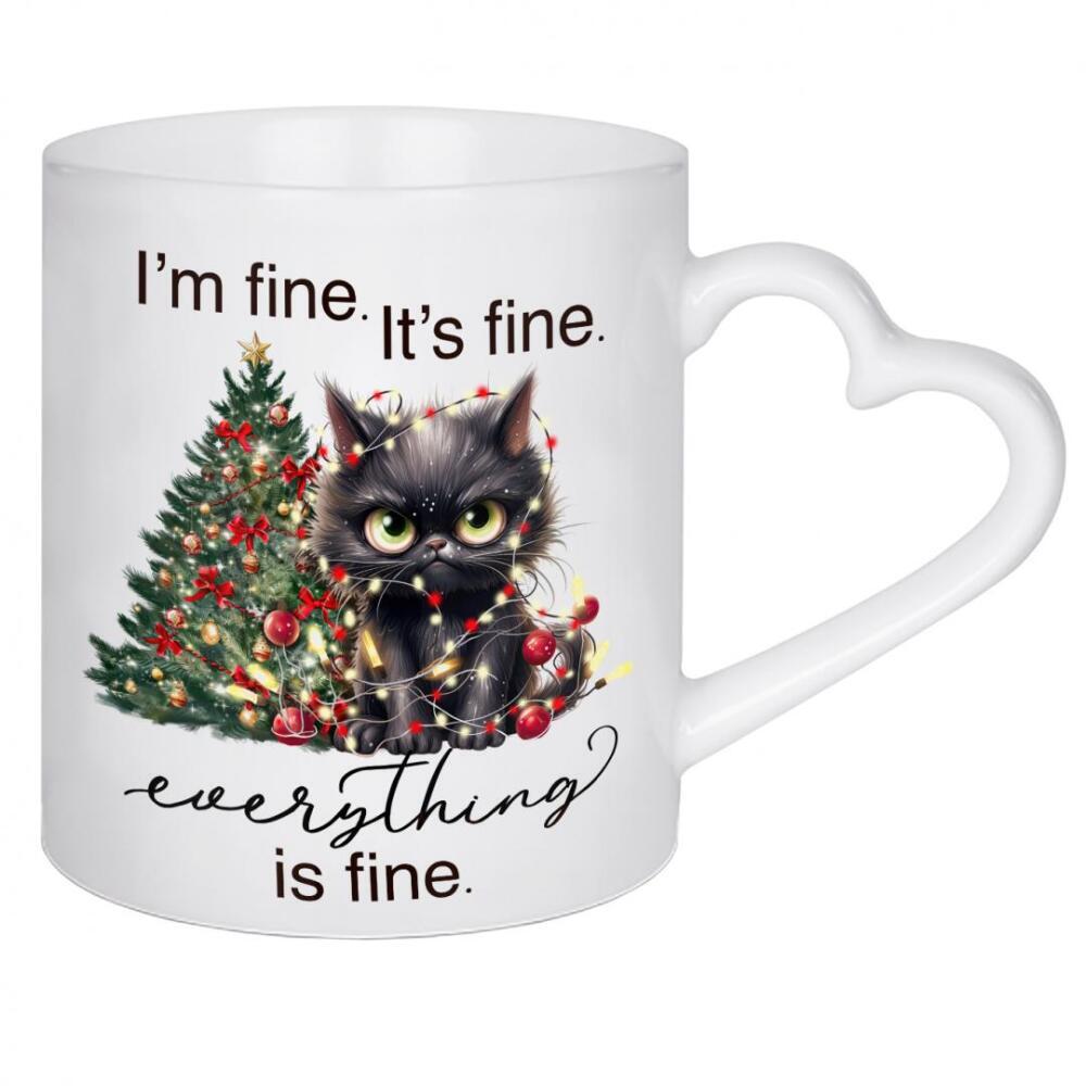 Herztasse "Lustige Katzenillustration" artboxONE - Tiere,Fashion,Weihnachten,Buchstaben,Lustig