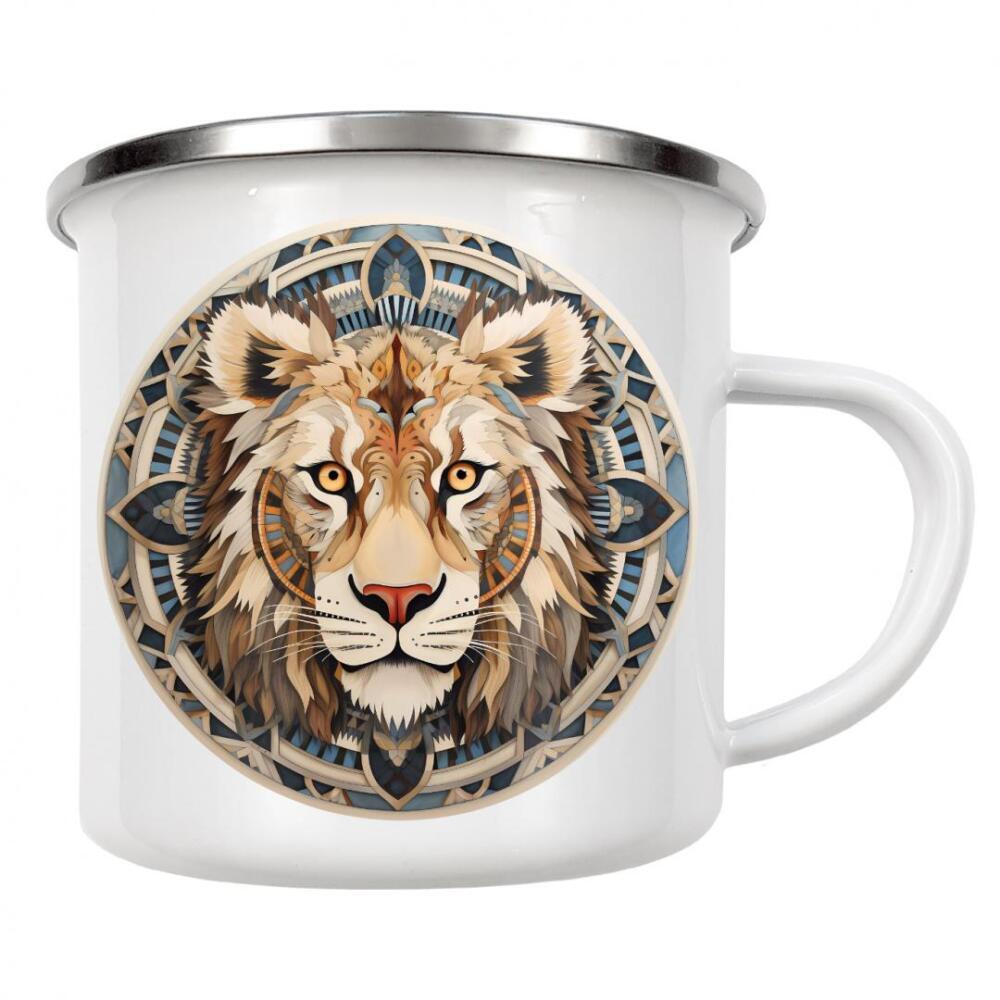 Emaille Tasse "Mandala -- Tiger" artboxONE - Natur,Tiere,Abstrakt - Mandala,Natur,Zen,Yoga,Indie,Meditation,Boho,Buddha,Spirituell,Namaste,Tier,Tiger