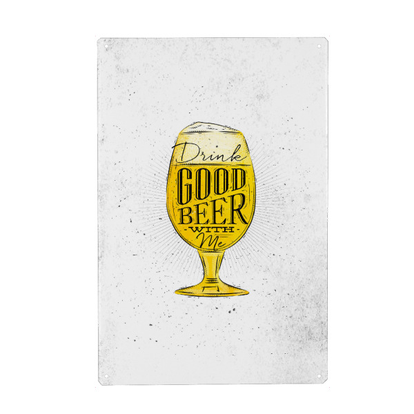 Holzbild "Good beer" artboxONE - Schwarzweiß,Für Papa,Essen & Trinken / Alkohol - Bier,Bierglass,Prost