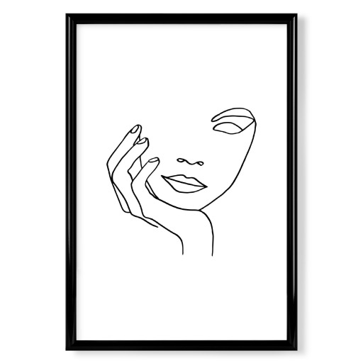 Face On Hand Abstract Single Line