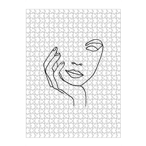 artboxONE Puzzle "Face On Hand Abstract Single Line" artboxONE - Abstrakt,Schwarzweiß - Woman,Lineart,Frau,Gesicht,Hand - Bild woman
