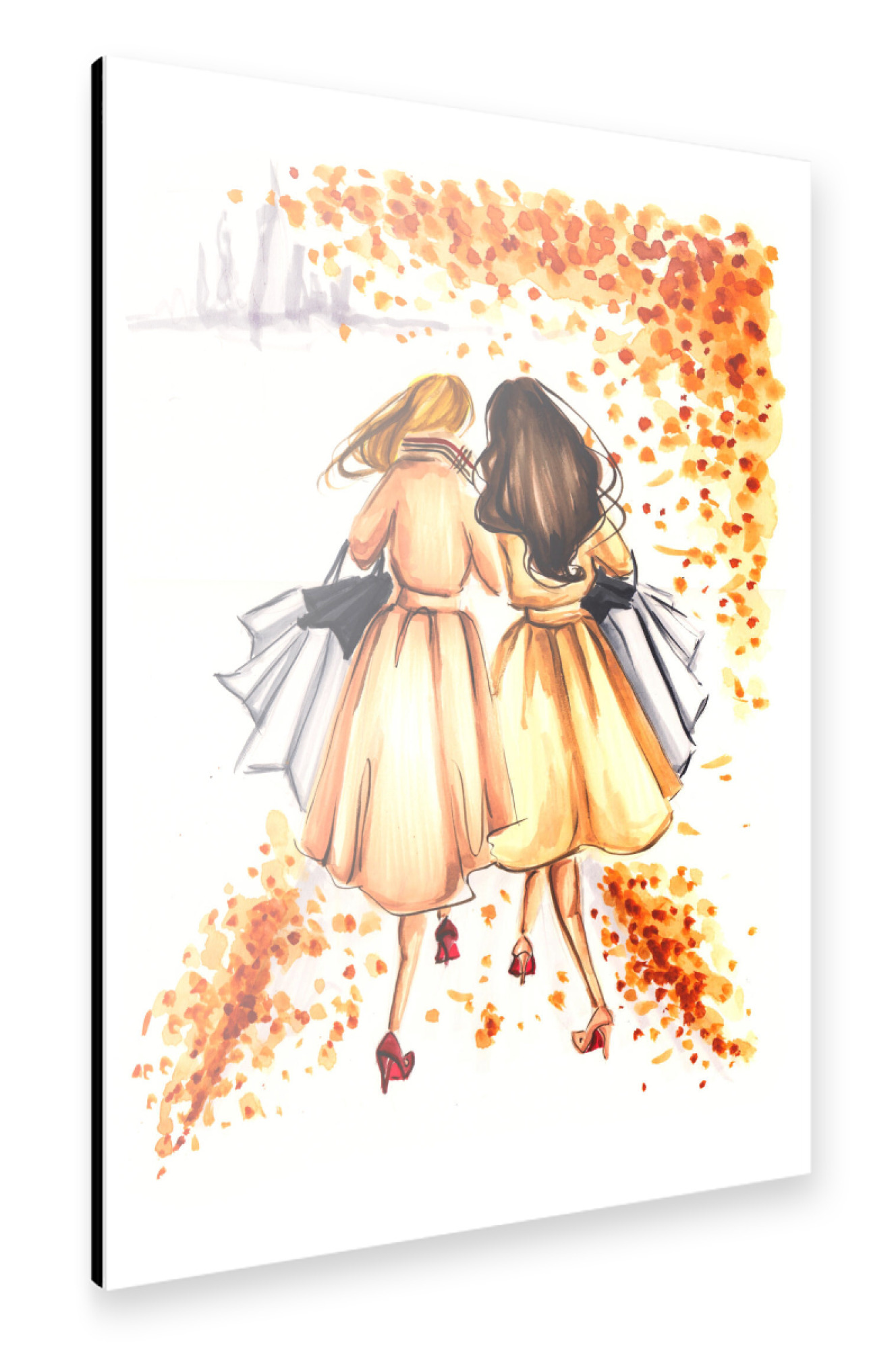 Alu-Dibond "Girls out for shopping" 75x50 cm artboxONE