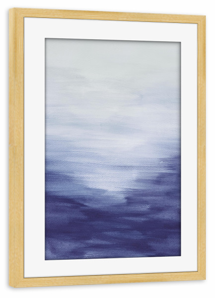 Poster mit Rahmen kiefer "INDIGO WATERCOLOR PAINTING" artboxONE - Abstrakt - Watercolor painting,Watercolor art,Indigo art