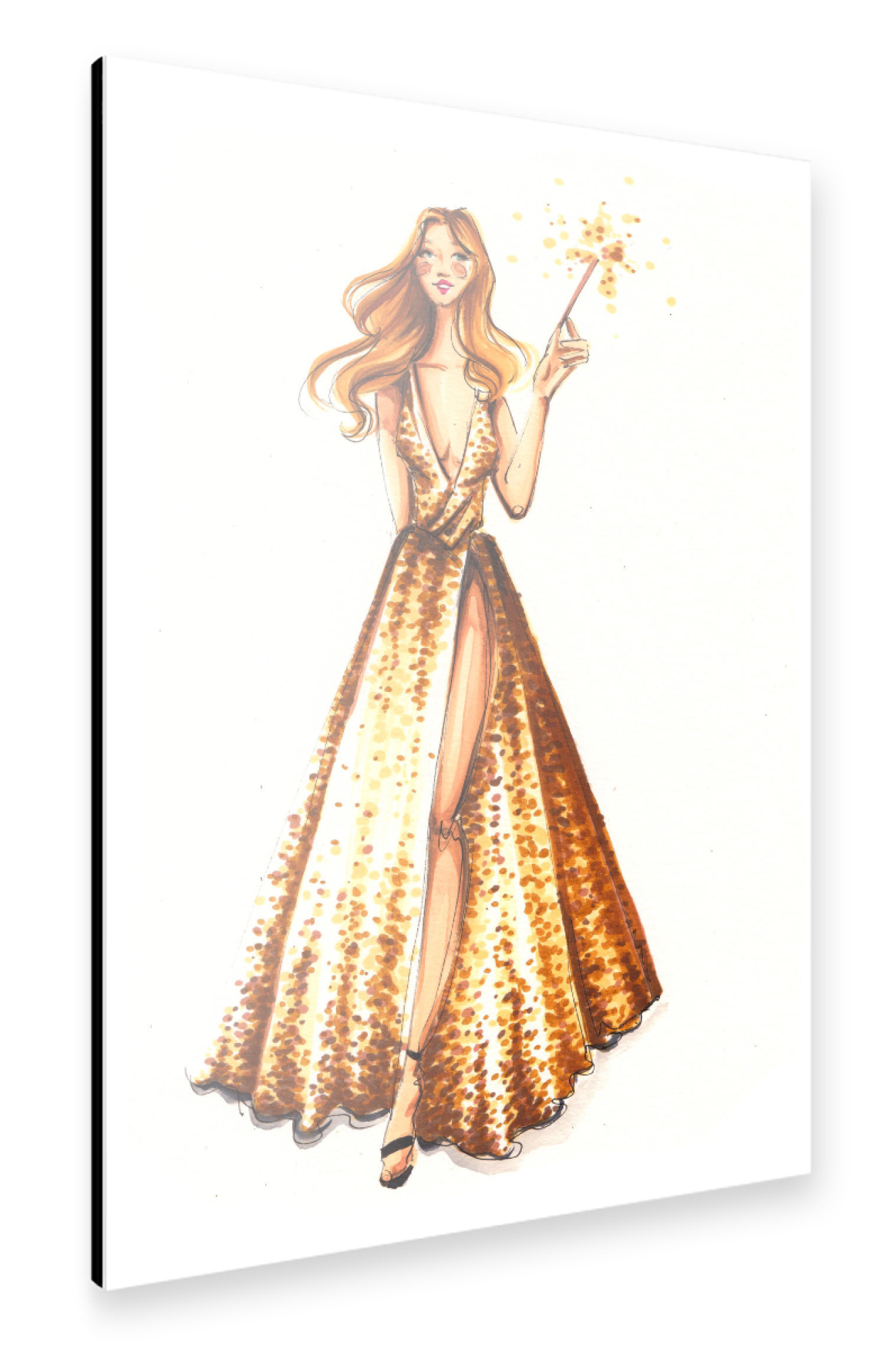 Alu-Dibond "Party Girl with Sparkler" 75x50 cm artboxONE