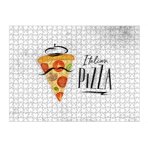Puzzle Ravensburger "Italian pizza slice" artboxONE - Essen & Trinken - Pizza,Italian,Food,Cheese,Slice,Lunch,Mozzarella,Vintage,Retro - Bild pizza