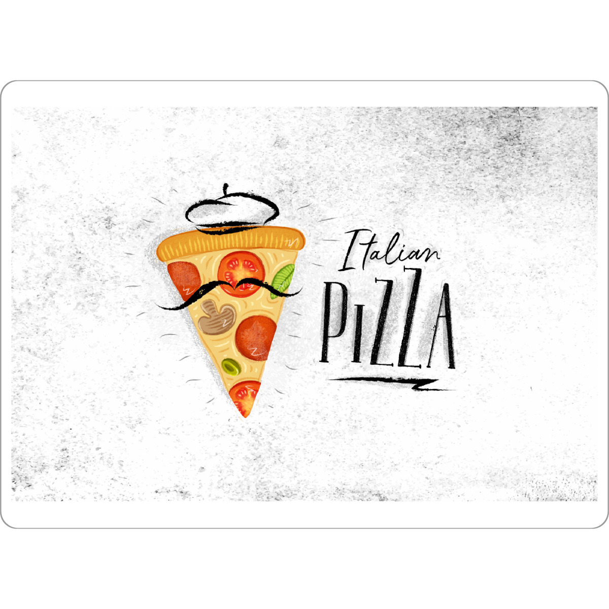 Tischset "Italian pizza slice" artboxONE - Essen & Trinken - Pizza,Italian,Food,Cheese,Slice,Lunch,Mozzarella,Vintage,Retro - Bild pizza