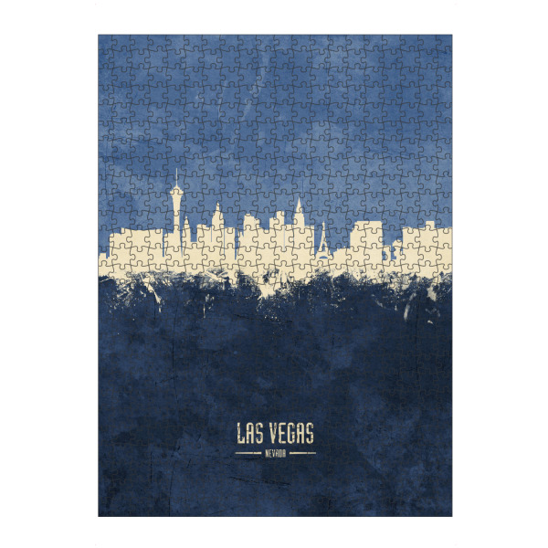 Puzzle Ravensburger "Las Vegas Skyline Navy" artboxONE - Städte / Las Vegas - Las vegas,Nevada,Watercolour - Bild las vegas