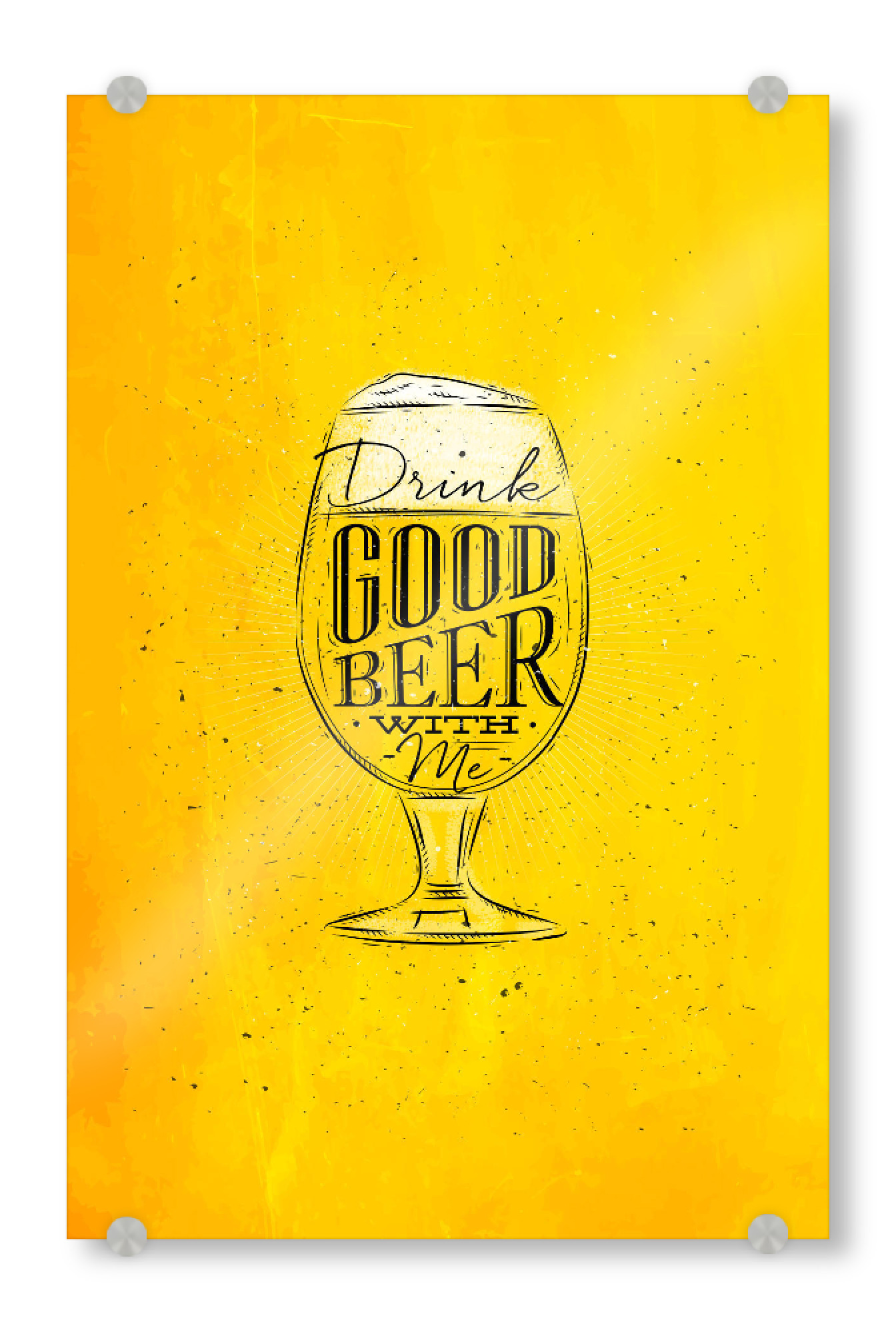 Acrylglasbild "Good beer yellow" artboxONE - Schwarzweiß,Essen & Trinken / Alkohol