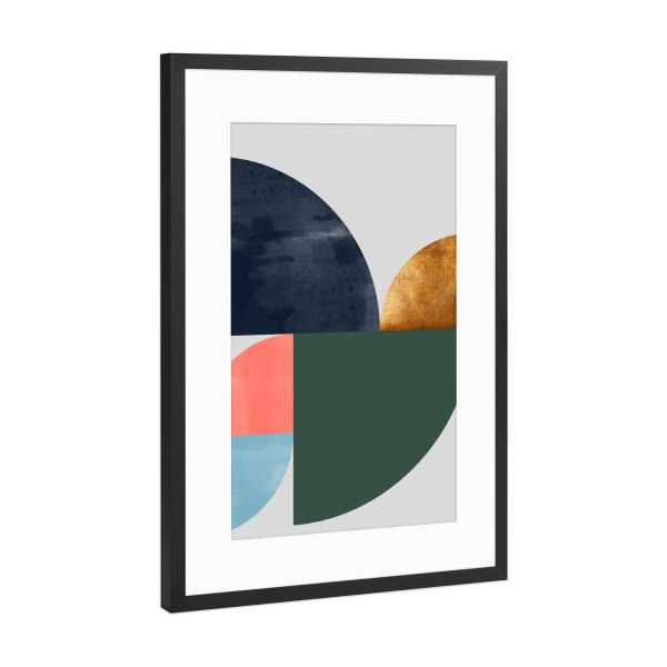 Poster mit Rahmen Schwarz (Metallic) "Colorful abstraction" artboxONE - Abstrakt,Geometrie