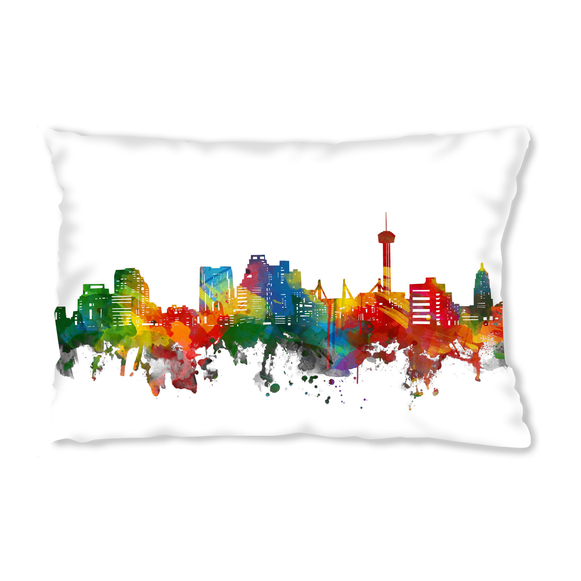 Design-Kissen "San antonio skyline watercolor" artboxONE - Städte,Abstrakt,Architektur - San antonio,Texas,Usa,Urban,Amerika