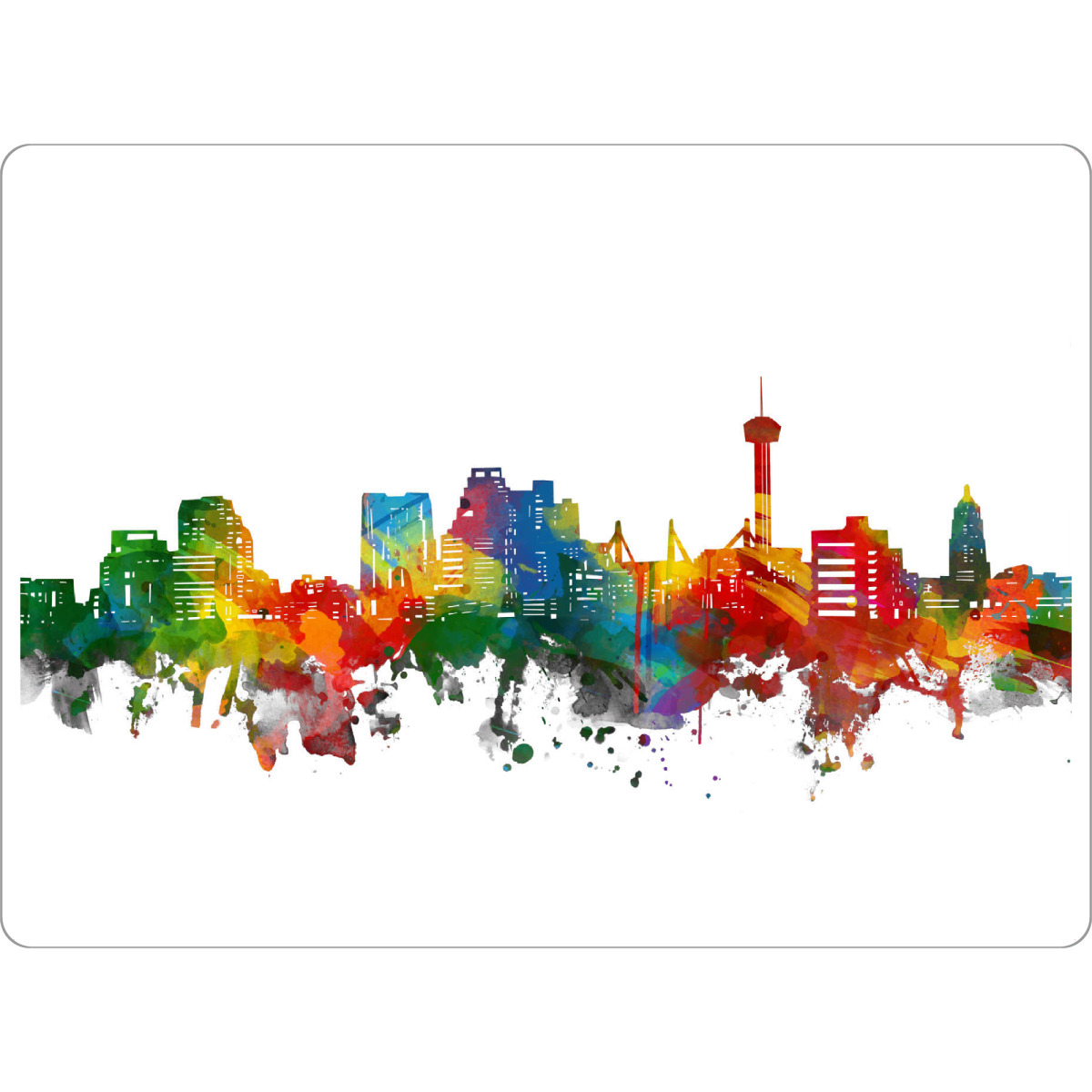 Tischset "San antonio skyline watercolor" artboxONE - Städte,Abstrakt,Architektur - San antonio,Texas,Usa,Urban,Amerika - Bild san antonio