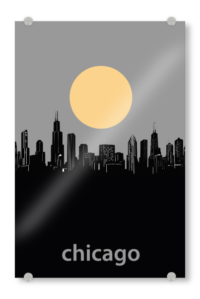 Acrylglasbild "Chicago skyline minimalism" artboxONE - Städte,Städte / Chicago