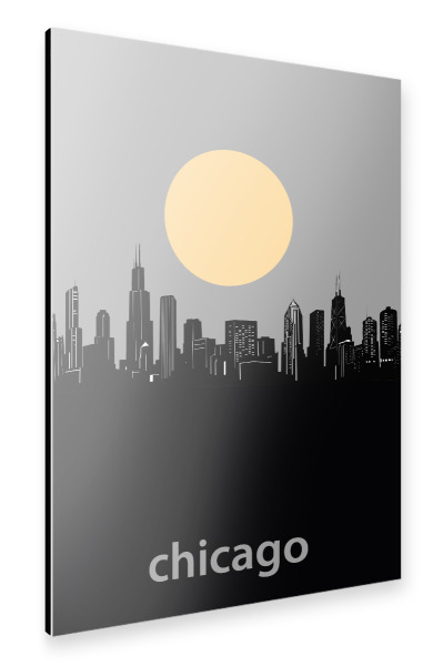 Alu-Dibond "Chicago skyline minimalism" 30x20 cm artboxONE