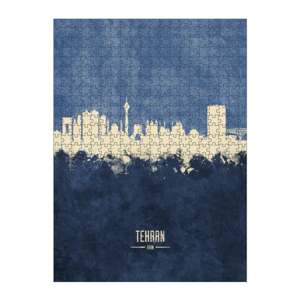 artboxONE Puzzle "Tehran Skyline Navy" artboxONE - Städte - Tehran,Iran,Skyline,Cityscape,Painting,Watercolour,Stadtbild - Bild tehran