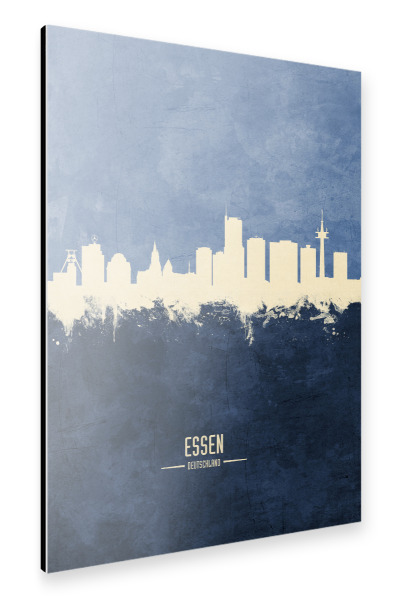 Alu-Dibond "Essen Skyline Navy" 30x20 cm artboxONE