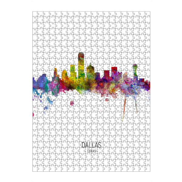 artboxONE Puzzle "Dallas Skyline Portrait" artboxONE - Städte - Dallas,Texas,Skyline,Cityscape,Painting,Watercolour,Stadtbild - Bild dallas