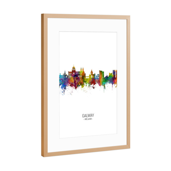Poster mit Rahmen Kupfer "Galway Skyline Portrait" artboxONE - Städte - Galway,Ireland