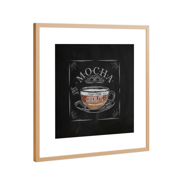 Poster mit Rahmen Kupfer "Coffee mocha chalk" artboxONE - Schwarzweiß,Essen & Trinken / Alkohol