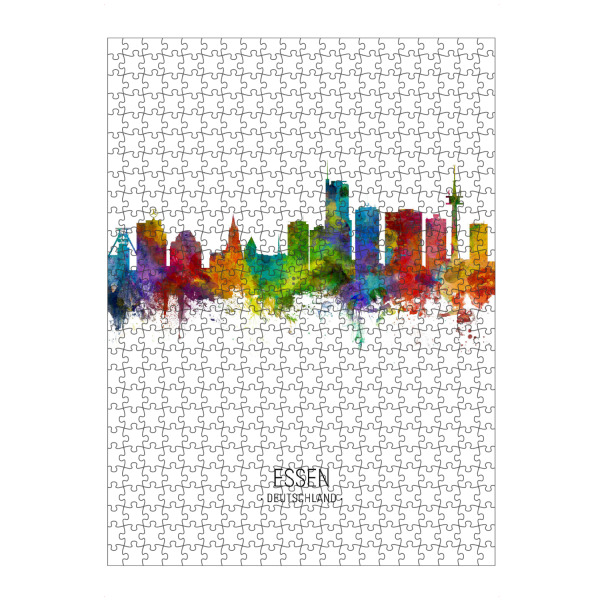 Puzzle Ravensburger "Essen Skyline Portrait" artboxONE - Städte - Essen,Germany,Skyline,Cityscape,Painting,Watercolour,Stadtbild - Bild essen