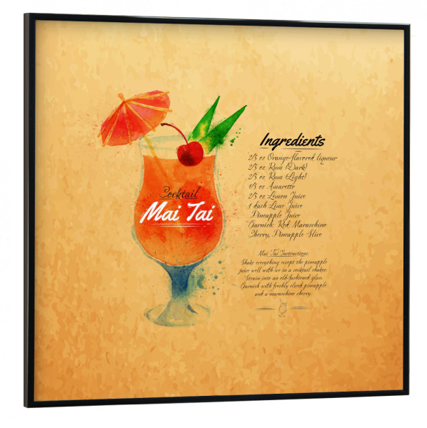 Poster mit schwarzem Rahmen 30x30 cm "Mai Tai cocktail craft" artboxONE - Fashion,Essen & Trinken / Alkohol - Cocktail,Alcohol,Party,Mai,Tai