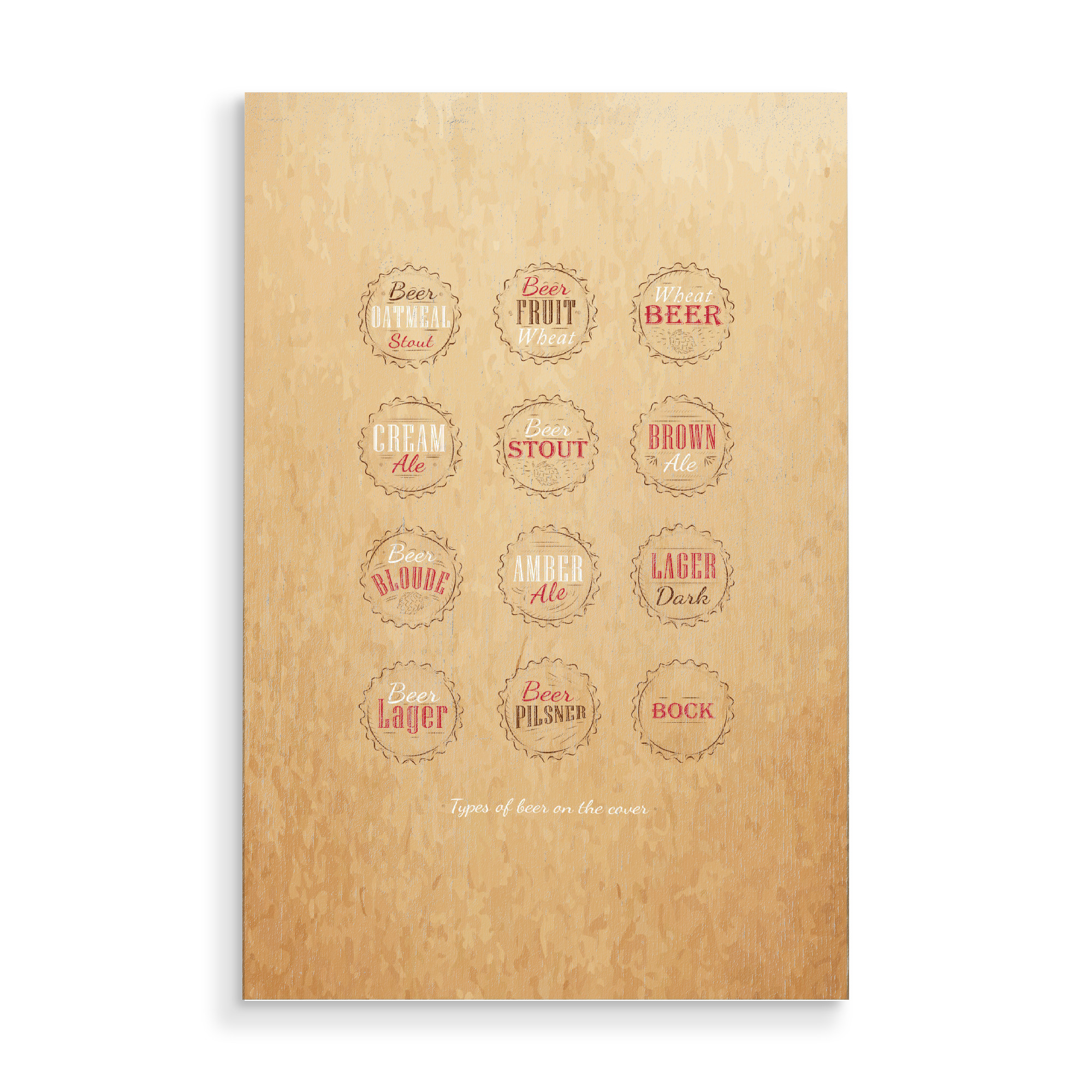 Holzbild "Beer caps craft" artboxONE - Essen & Trinken / Alkohol - Beer,Alcohol,Stout,Caps,Old,Premium,Cork,Bottle,Collection,Sorts,Quality,Vintage