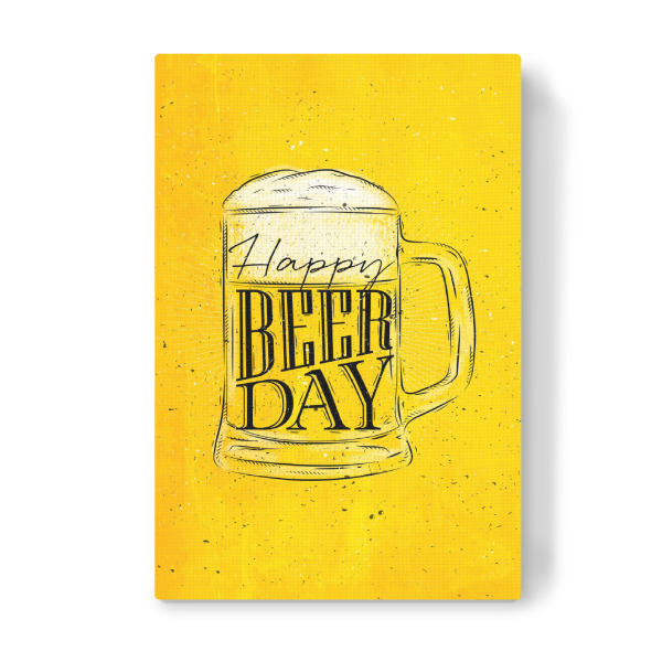 Leinwandbild "Beer day yellow" artboxONE - Schwarzweiß,Fashion,Für Mama,Für Papa,Essen & Trinken / Alkohol
