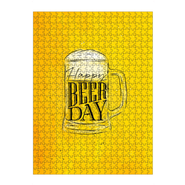 artboxONE Puzzle "Beer day yellow" artboxONE - Schwarzweiß,Fashion,Für Mama,Für Papa,Essen & Trinken / Alkohol
