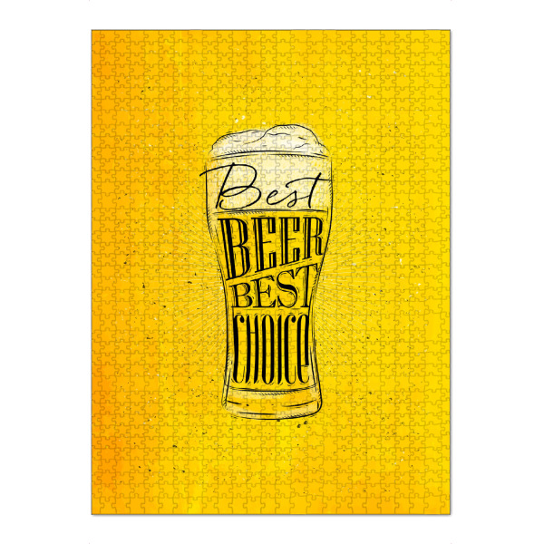 Puzzle Ravensburger "Best beer yellow" artboxONE - Schwarzweiß,Fashion,Für Papa,Essen & Trinken / Alkohol - Beer,Alcohol,Glass - Bild beer
